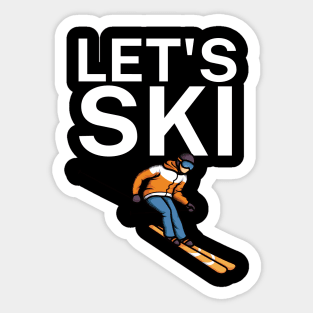 Lets ski Sticker